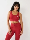 True Religion Women's Corset Sports Bra Top In Red