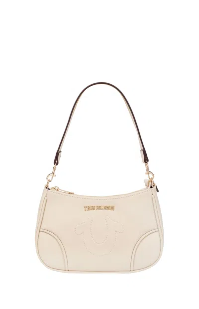 True Religion Women's Cream Trapunto Logo Shoulder Bag In Neutral
