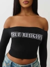 True Religion Women's Cropped Off-the-shoulder Top In Black