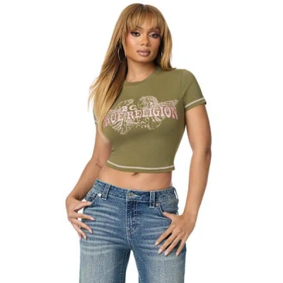 True Religion Women's Crystal Baby T-shirt In Green