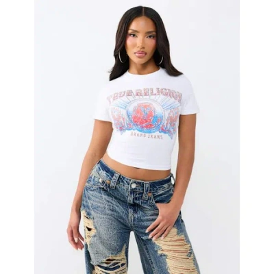 True Religion Women's Crystal Baby T-shirt In White