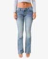 True Religion Joey Mid Rise Flare Flap Jeans In Medium Wash