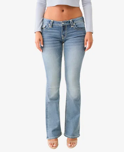 True Religion Women's Crystal Becca Low Rise Boot Super T Jeans In Medium Wash