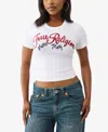 True Religion Women's Embroidered Logo Baby T-shirt In White