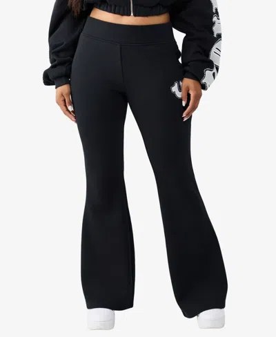True Religion Women's Crystal Branded Flare Pants In Black