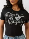 True Religion Women's Crystal Buddha Baby T-shirt In Black