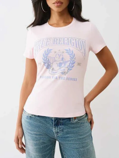 True Religion Women's Crystal Buddha Crewneck T-shirt In White