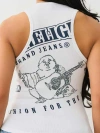True Religion Women's Crystal Buddha Ribbed Tank Top In White