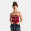 True Religion Women's Crystal Buddha Ribbed Tube Top In Red
