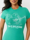 True Religion Women's Crystal Buddha T-shirt In Green