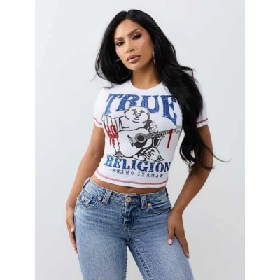 True Religion Women's Crystal Buddha T-shirt In White