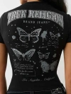 True Religion Women's Crystal Butterfly Baby T-shirt