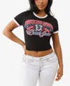 True Religion Beaded Ringer Logo T-shirt In Black