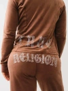 True Religion Women's Crystal Horseshoe Velour Track Jacket