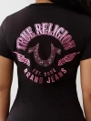 True Religion Women's Crystal Horseshoe Wing Crew T-shirt In Black