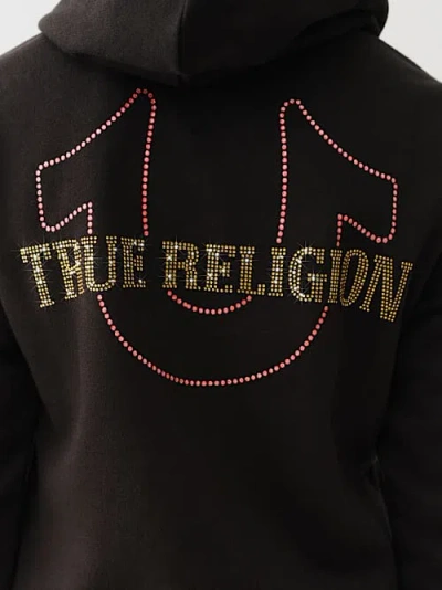 True Religion Women's Crystal Horseshoe Zip Hoodie