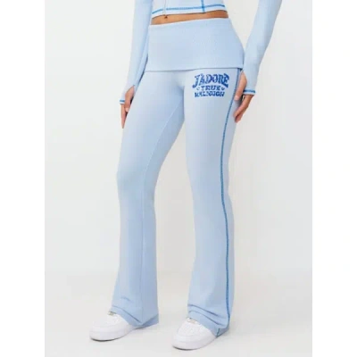 True Religion Women's Crystal J'adore Foldover Bootcut Pant In Blue