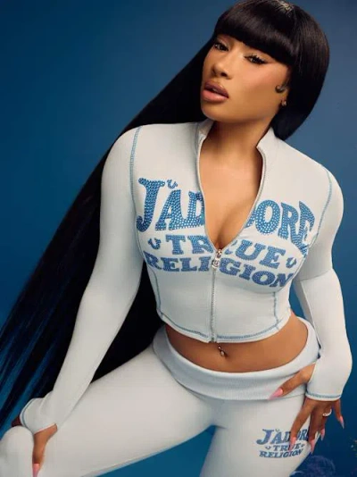 True Religion Women's Crystal J'adore Terry Zip-up Jacket In Blue