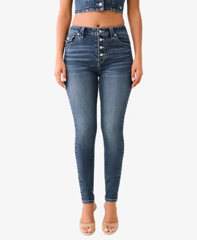 True Religion Jennie Flap Skinny Jeans In Contera
