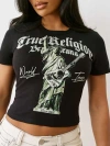 True Religion Women's Crystal Lady Liberty Baby T-shirt In Black