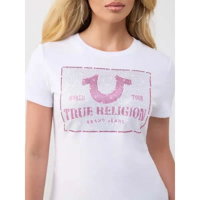 True Religion Crystal Classic Crewneck T-shirt In White