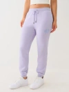 True Religion Women's Crystal Logo Classic Jogger In Purple