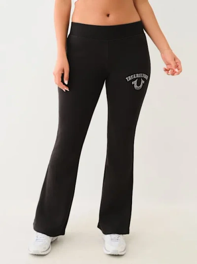 True Religion Women's Crystal Logo Mid Rise Bootcut Sweat Pant