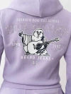 True Religion Women's Crystal Logo Zip Hoodie In Purple
