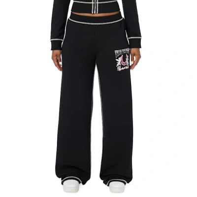 True Religion Women's Crystal Low Rise Baggy Sweatpant In Black