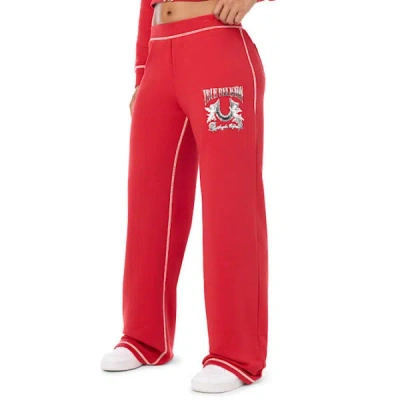 True Religion Women's Crystal Low Rise Baggy Sweatpant In Red
