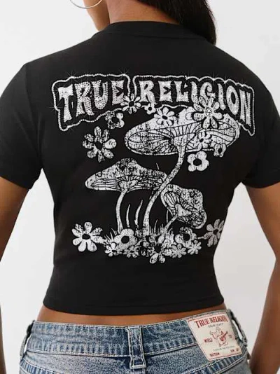 True Religion Women's Crystal Mushroom Graphic Baby T-shirt In Transparent