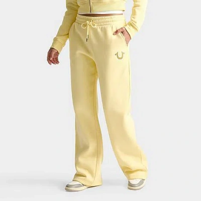 True Religion Women's Crystal Script Wide-leg Jogger Pants