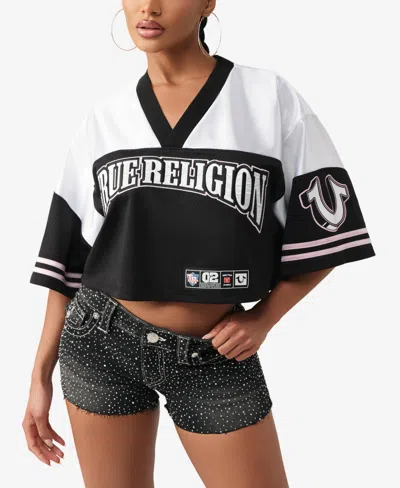 True Religion Women's Crystal Sporty Jersey Shirt In Multi
