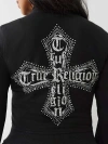 True Religion Women's Crystal Terry Track Jacket In Black
