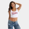 True Religion Women's Crystal Vintage Rib Tank Top In White