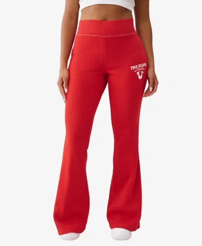 True Religion Women's Crystal Wing Big T Flare Pants In Red