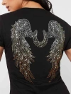 True Religion Women's Crystal Wing Horseshoe T-shirt