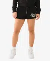 True Religion Women's Crystal Wing Lounge Shorts In Jet Black