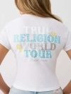 True Religion Women's Crystal World Tour Baby T-shirt In White