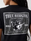 True Religion Women's Crystal World Tour V Neck T-shirt