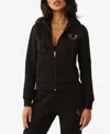 True Religion Women's Crystal Zip Hoodie In Black