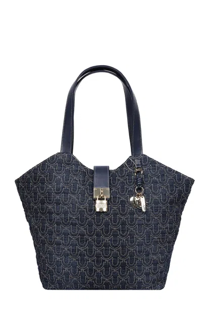 True Religion Women's Dark Denim Horseshoe Charm Tote Bag In Blue