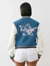 True Religion Women's Denim Buddha Varsity Jacket In Blue