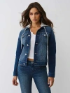 True Religion Women's Denim Hooded Jacket In Blue