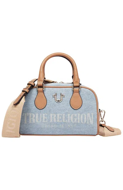 True Religion Women's Denim Logo Mini Satchel Crossbody Bag In Blue