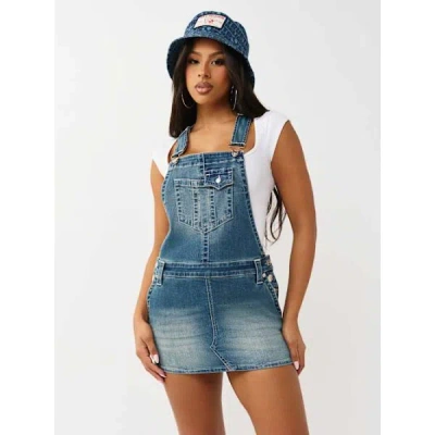 True Religion Women's Denim Overall Dress In Blue