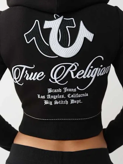 True Religion Women's Embroidered Big T Shrunken Zip Hoodie In Multi