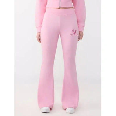 True Religion Women's Embroidered Flare Pant In Pink