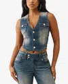 True Religion Denim Vest In Blue
