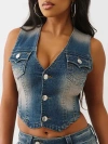 True Religion Denim Vest In Blue